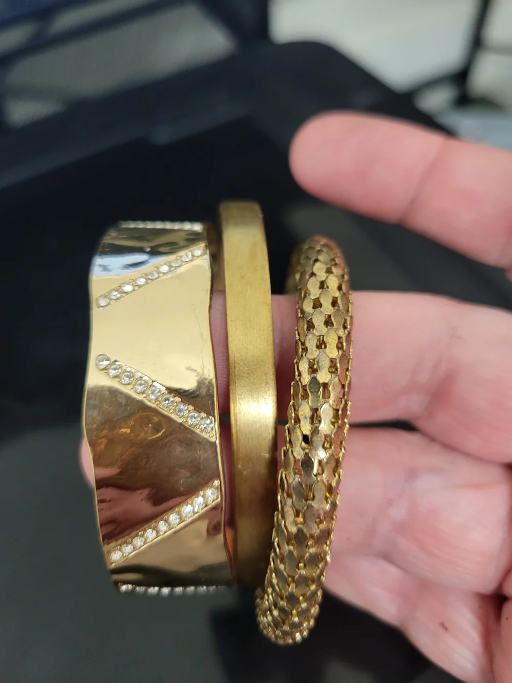 Gold Tone Crystal Accent Cuff Bracelet - Women Jewelry